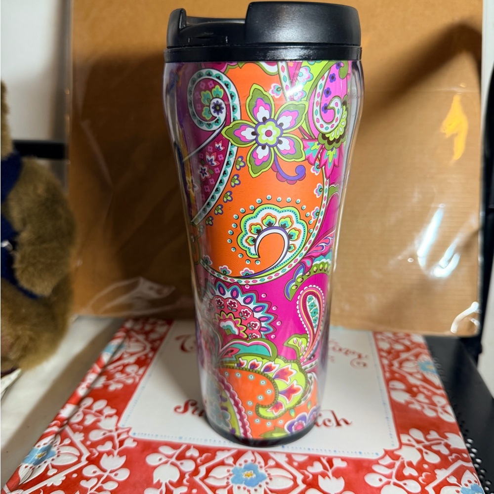 Vera Bradley Insulated Travel Mug with Paisley Design